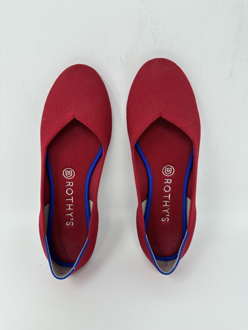 Rothy's The Flat Red Round Toe Slip-On Ballet Flat Size 9 - Picture 5 of 15